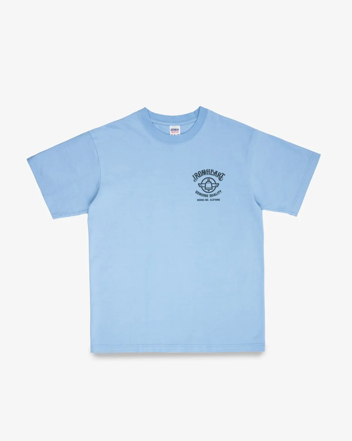 7.5Oz Printed Loopwheel Crew Neck T-Shirt - Sax Blue 1
