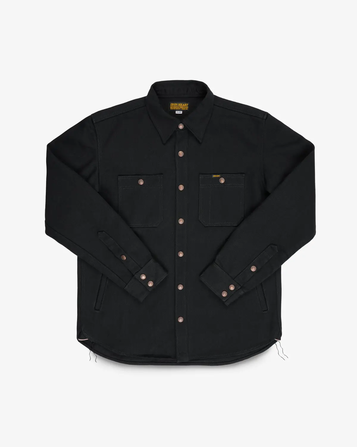 21Oz Selvedge Denim Cpo Work Shirt - "The Untucked" - Superblack Non-Fade 1