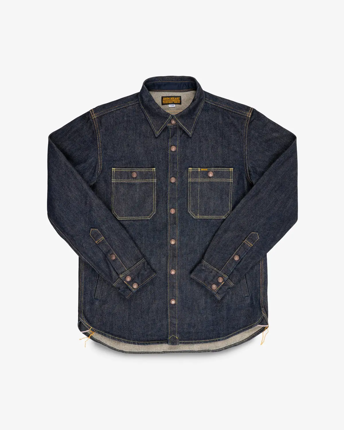 21Oz Selvedge Denim Cpo Work Shirt - "The Untucked" - Indigo 1