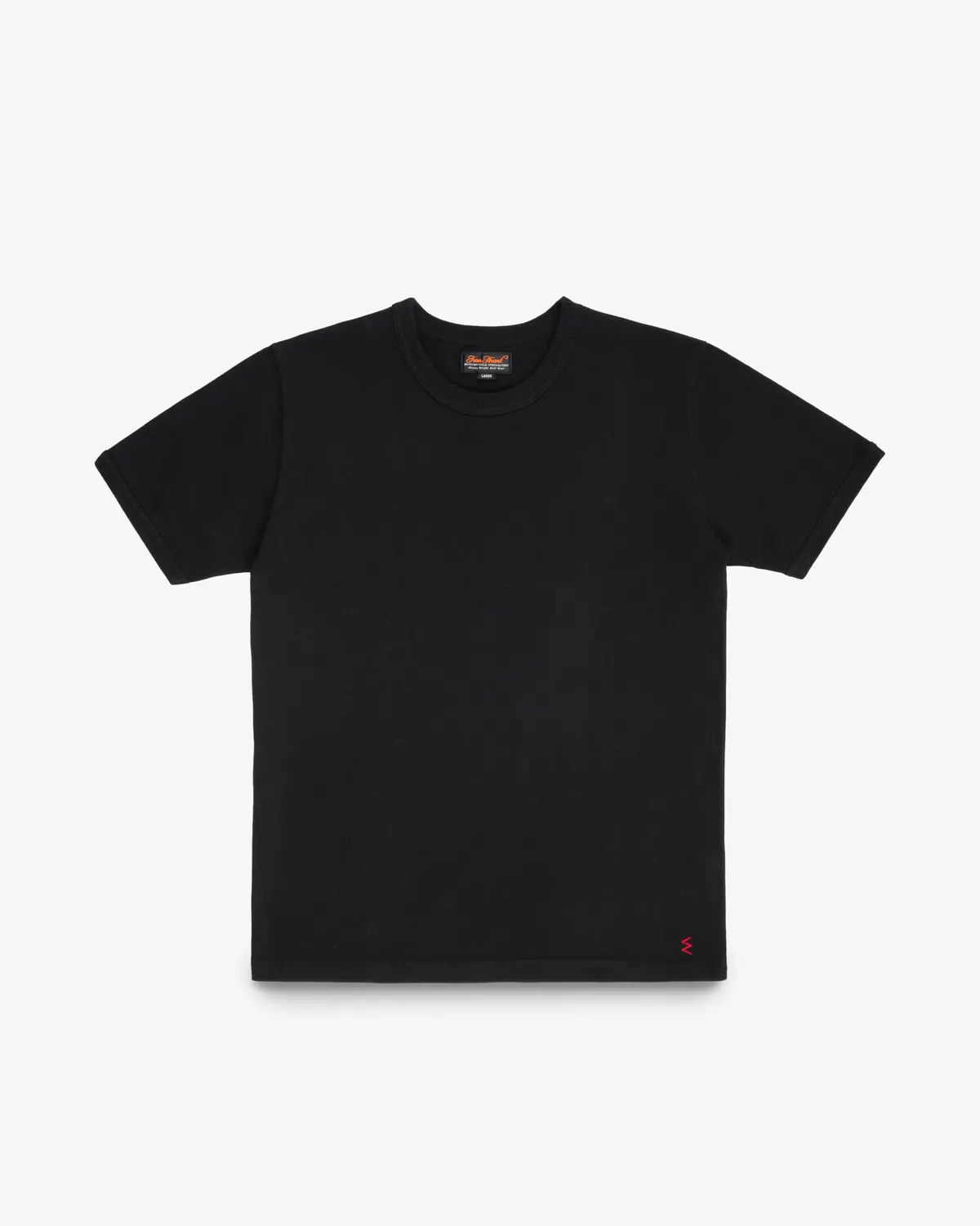 11Oz Cotton Knit Crew Neck T-Shirt - Black 1