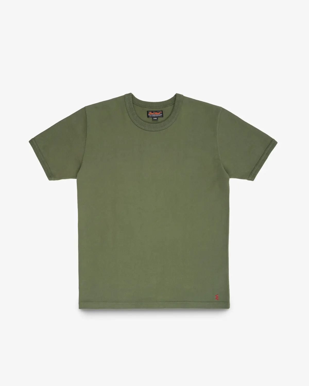 11Oz Cotton Knit Crew Neck T-Shirt - Olive 1