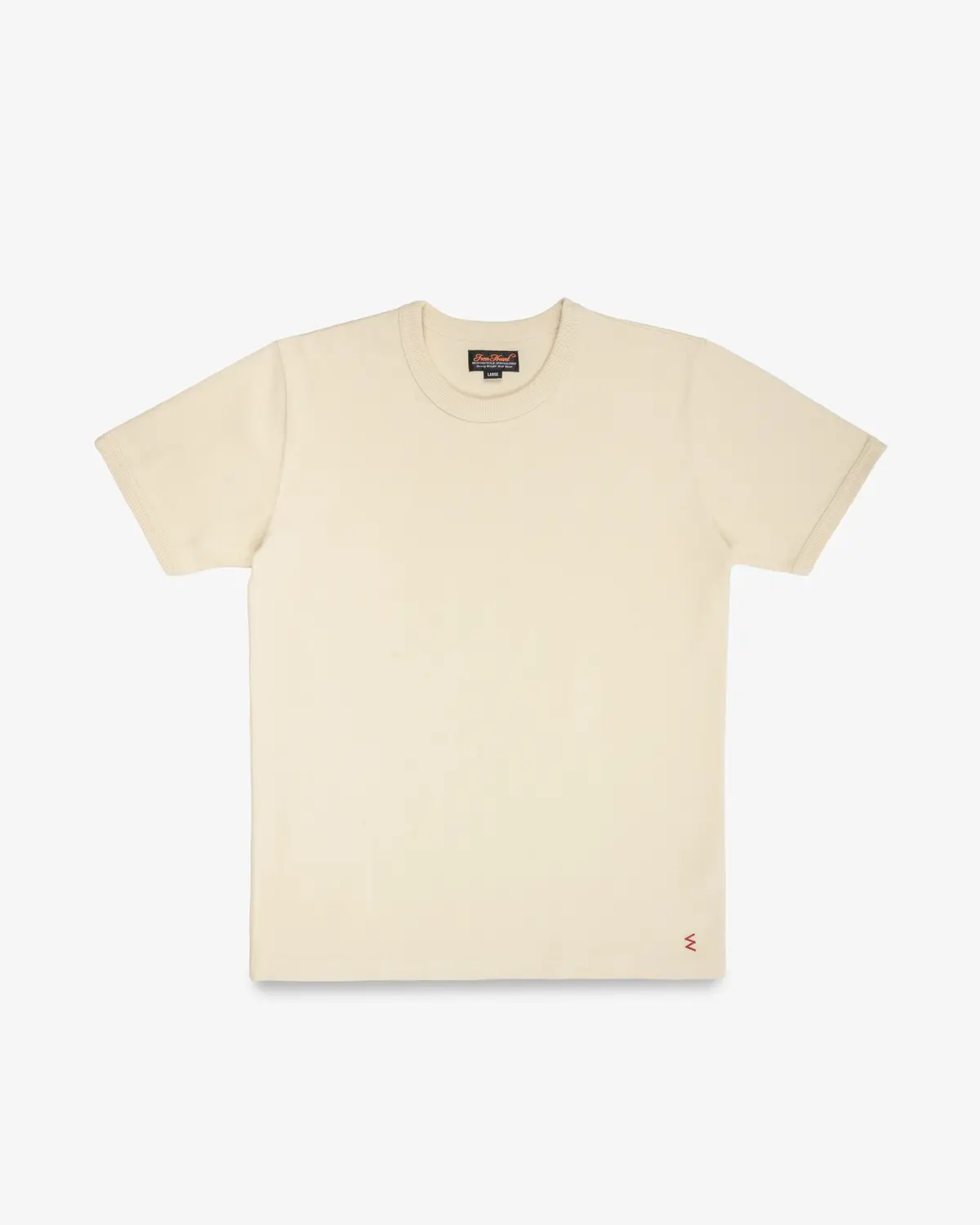 11Oz Cotton Knit Crew Neck T-Shirt - Cream 1