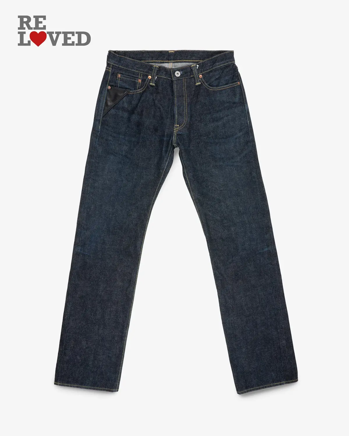 18Oz Raw Selvedge Denim Straight Cut "The Vulcan" - Indigo (Ih-634Sv) Tag 32, Hemmed To 33.9" 1