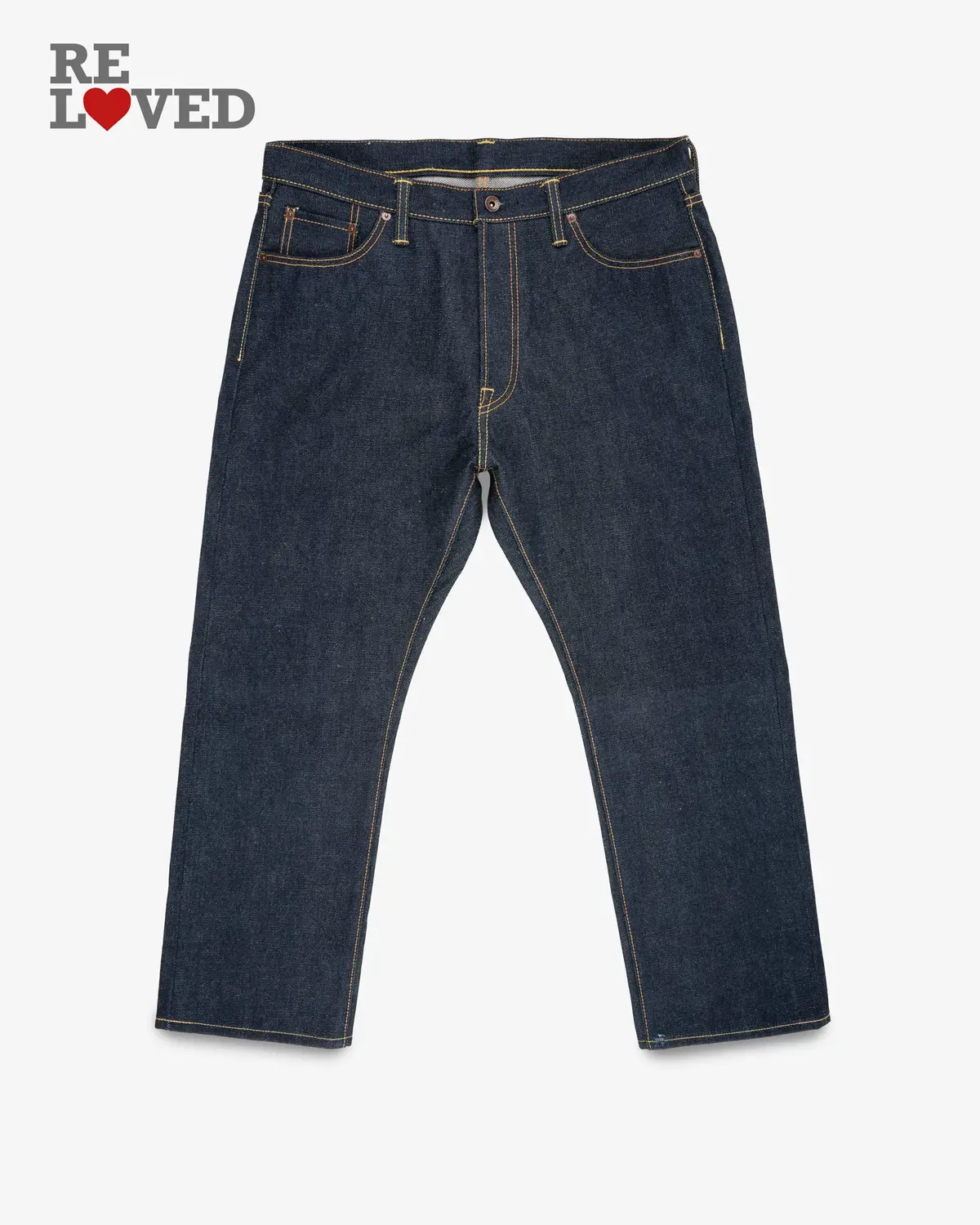 21/23Oz Ultra Heavy Raw Selvedge Denim Medium/High Rise Tapered Cut Jeans - Indigo (Ih-888S-Uhr) Tag 38, Hemmed To 28.5" 1