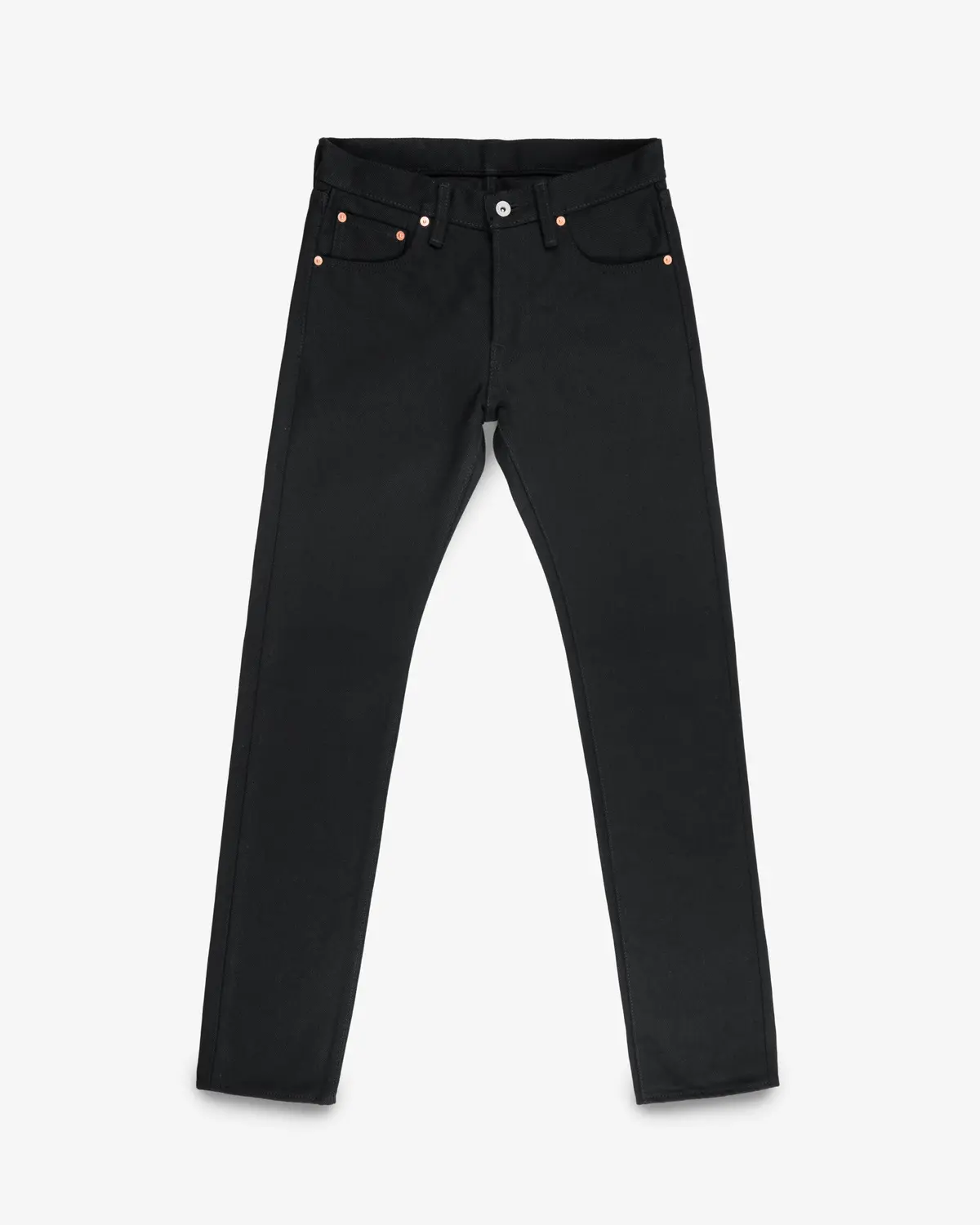 21Oz Selvedge Denim Slim Tapered Cut Jeans - Superblack Non-Fade 1