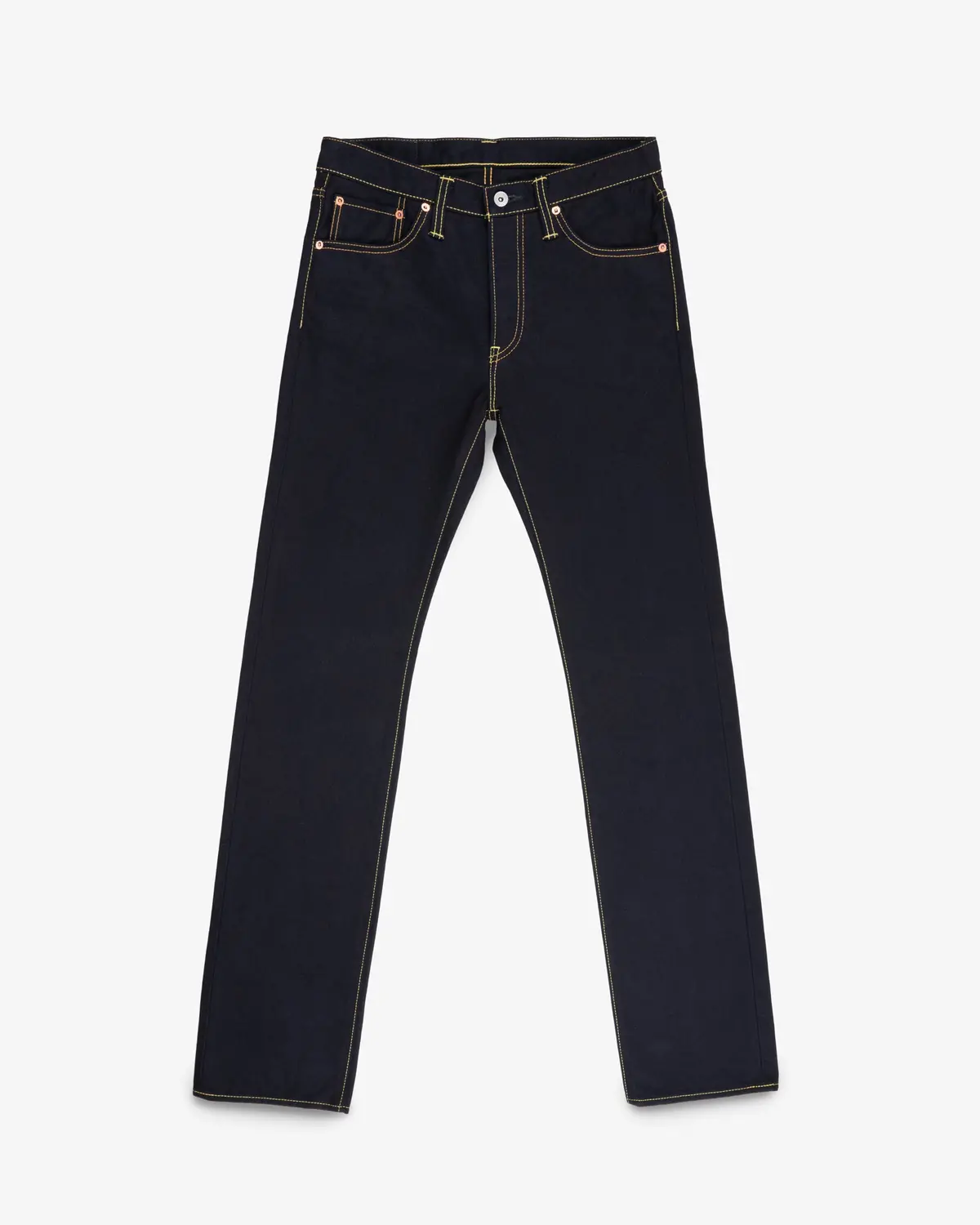 14Oz Selvedge Denim Slim Straight Cut Jeans - Indigo/Black 1