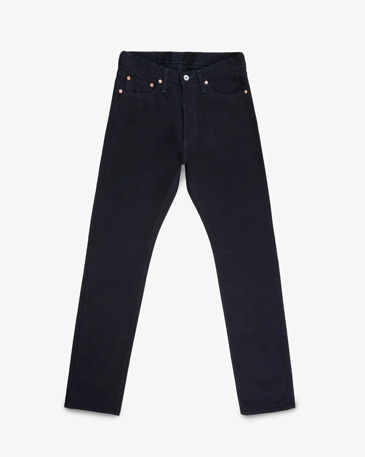 14Oz Selvedge Denim Relaxed Tapered Cut  Jeans - Indigo/Black 1