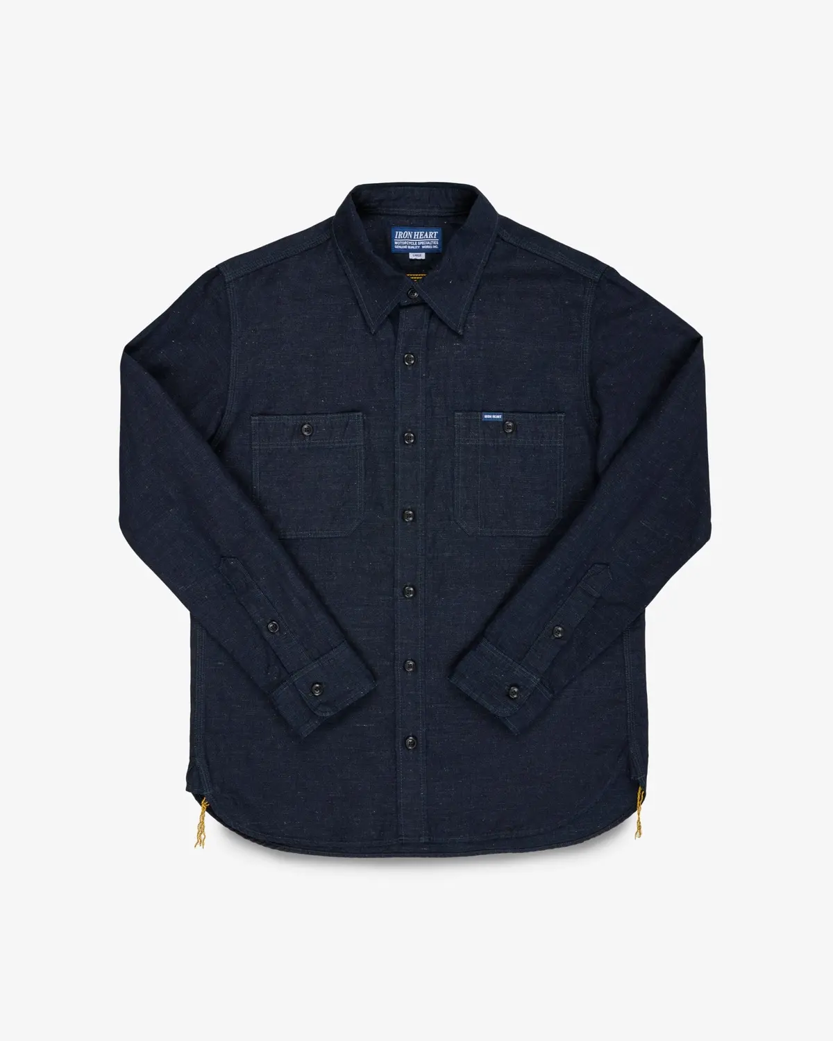 7Oz Cotton Linen Chambray Work Shirt - Indigo 1