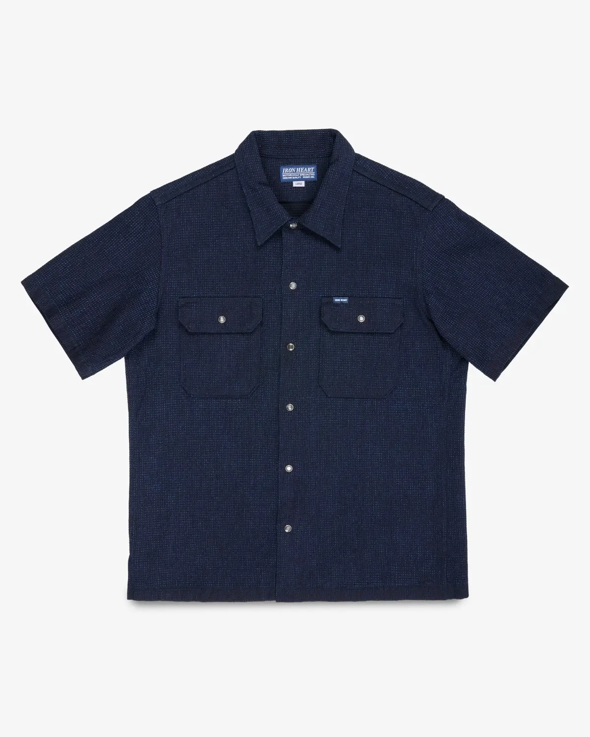 10Oz Dobby Cloth Short Sleeve Mechanic Shirt - Indigo 1