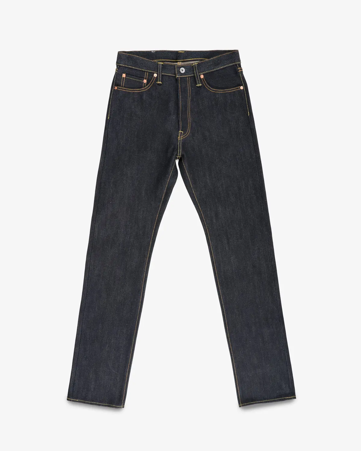 25Oz Selvedge Denim Relaxed Tapered Cut Jeans - Indigo 1