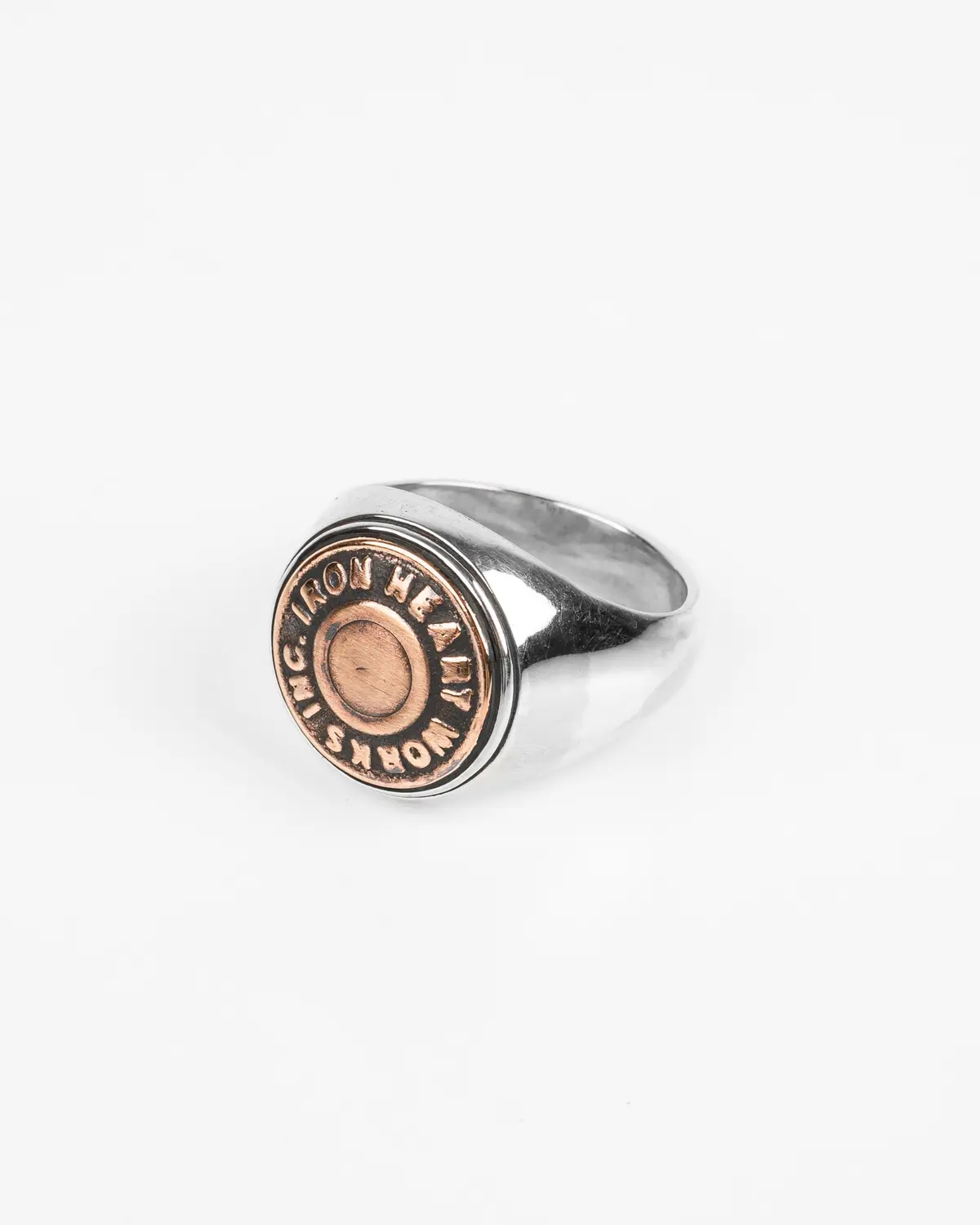 Iron Heart 0.925 Sterling Silver Button Ring 1