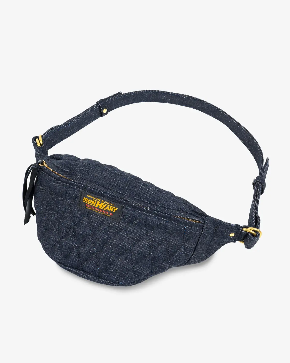 Diamond Stitched 25Oz Selvedge Denim Waist Bag - Indigo 1