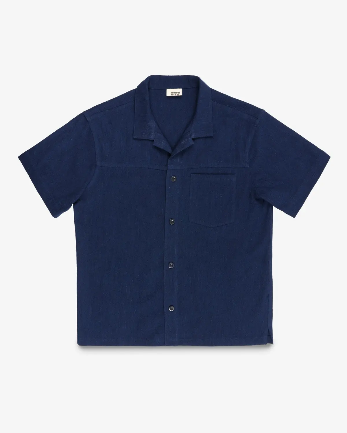 Stf Japanese 8.5Oz Slub Cotton Short Sleeve Shirt - Indigo 1