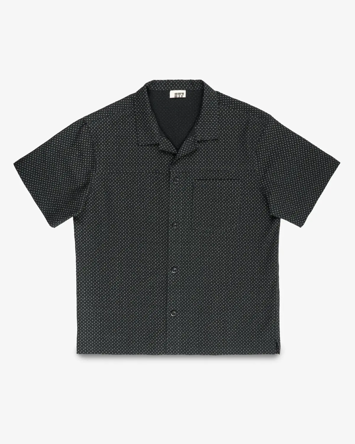 Stf 3Oz Japanese Seersucker Short Sleeve Shirt - Black 1