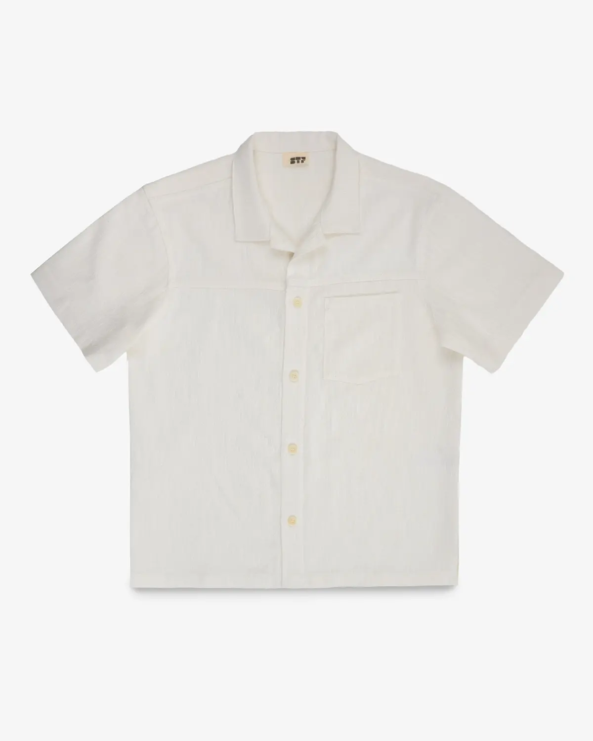 Stf Japanese 8.5Oz Slub Cotton Short Sleeve Shirt - Ecru 1