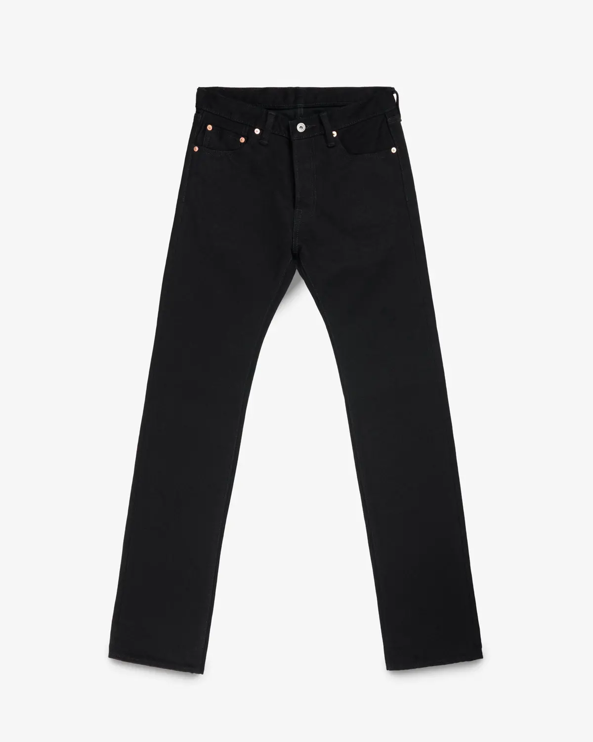 21Oz Selvedge Denim Slim Straight Cut Jeans -  Superblack (Fades To Grey) 1