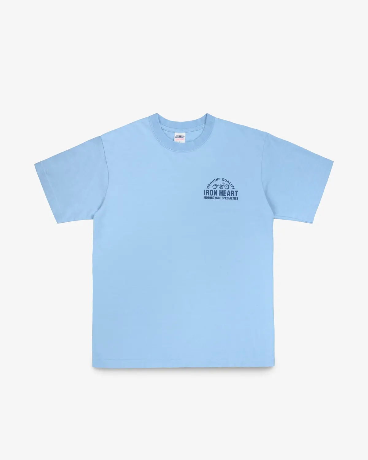 7.5Oz Printed Loopwheel Crew Neck T-Shirt - Sax Blue 1