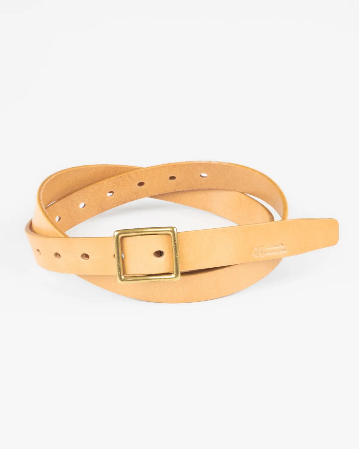 Ogl Obbies Square Buckle Leather Belt - Natural 1
