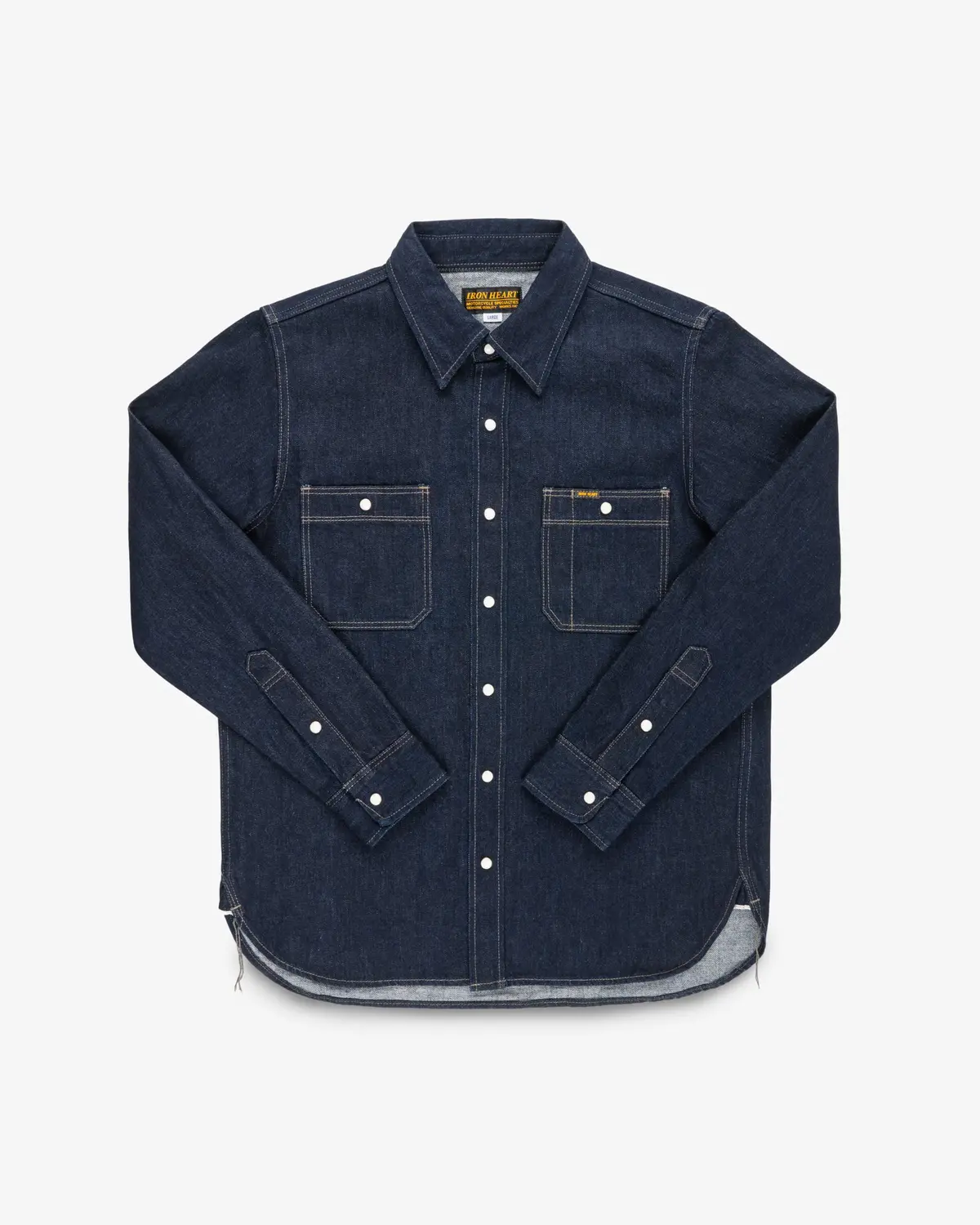 12Oz Selvedge Denim Work Shirt With Snaps - Indigo 1