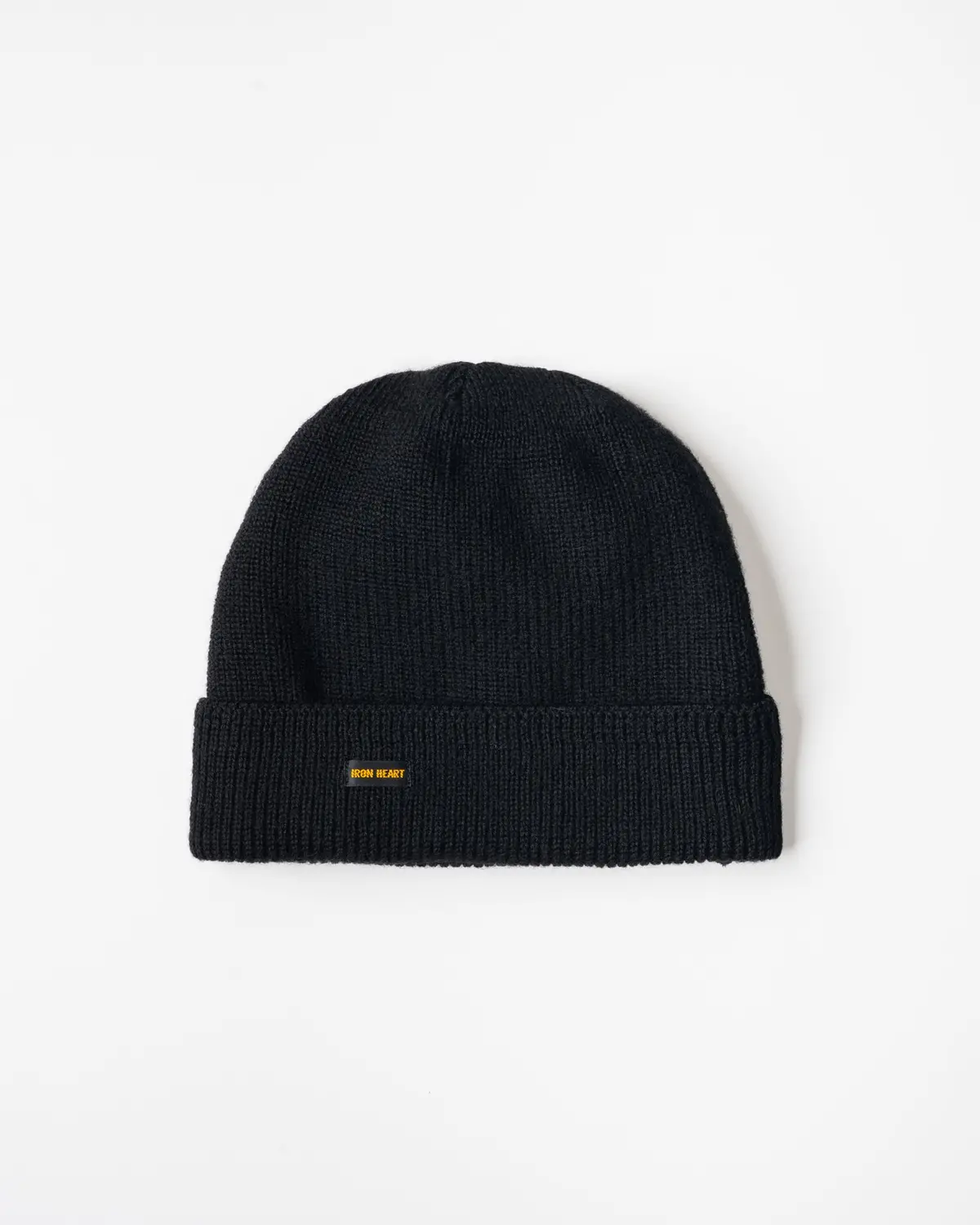 100% Wool Ribbed Beanie - Black 1