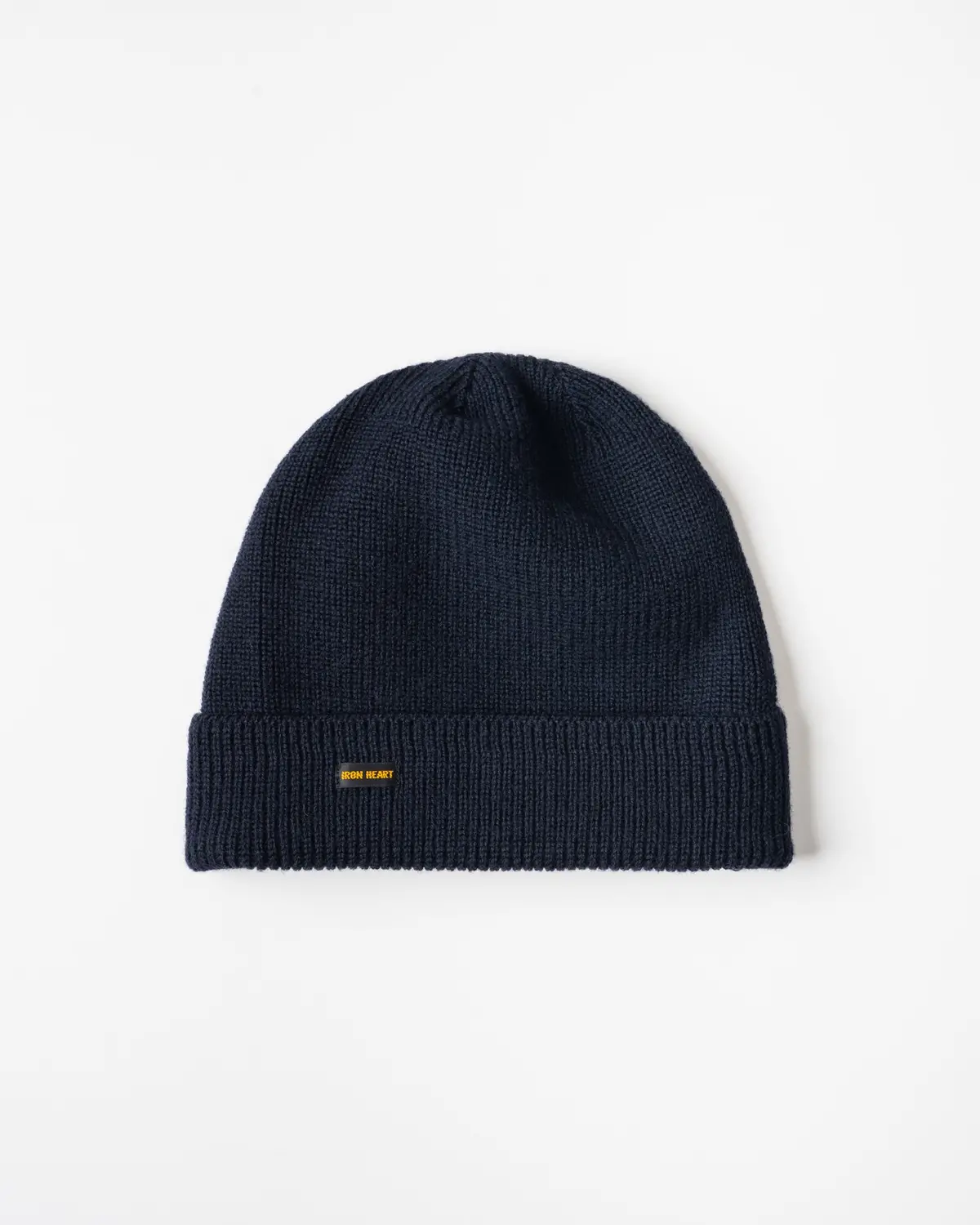100% Wool Ribbed Beanie - Navy 1