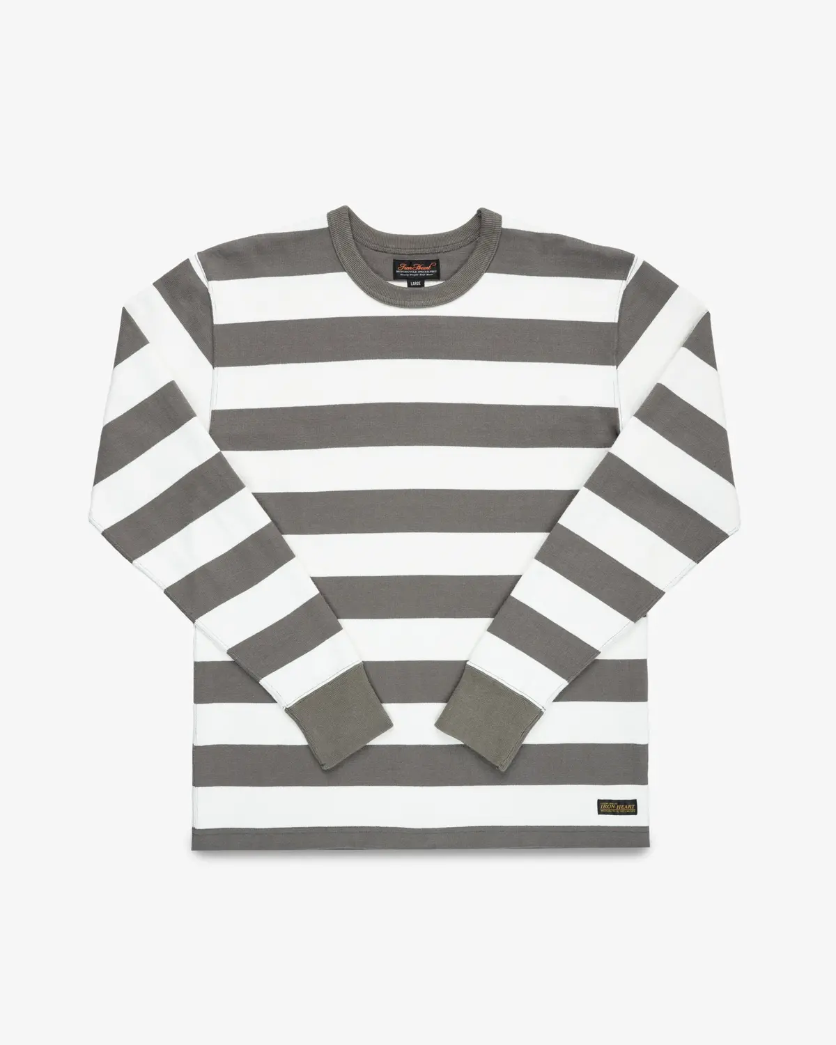 11Oz Cotton Knit Long-Sleeved Sweater - Grey/White 1