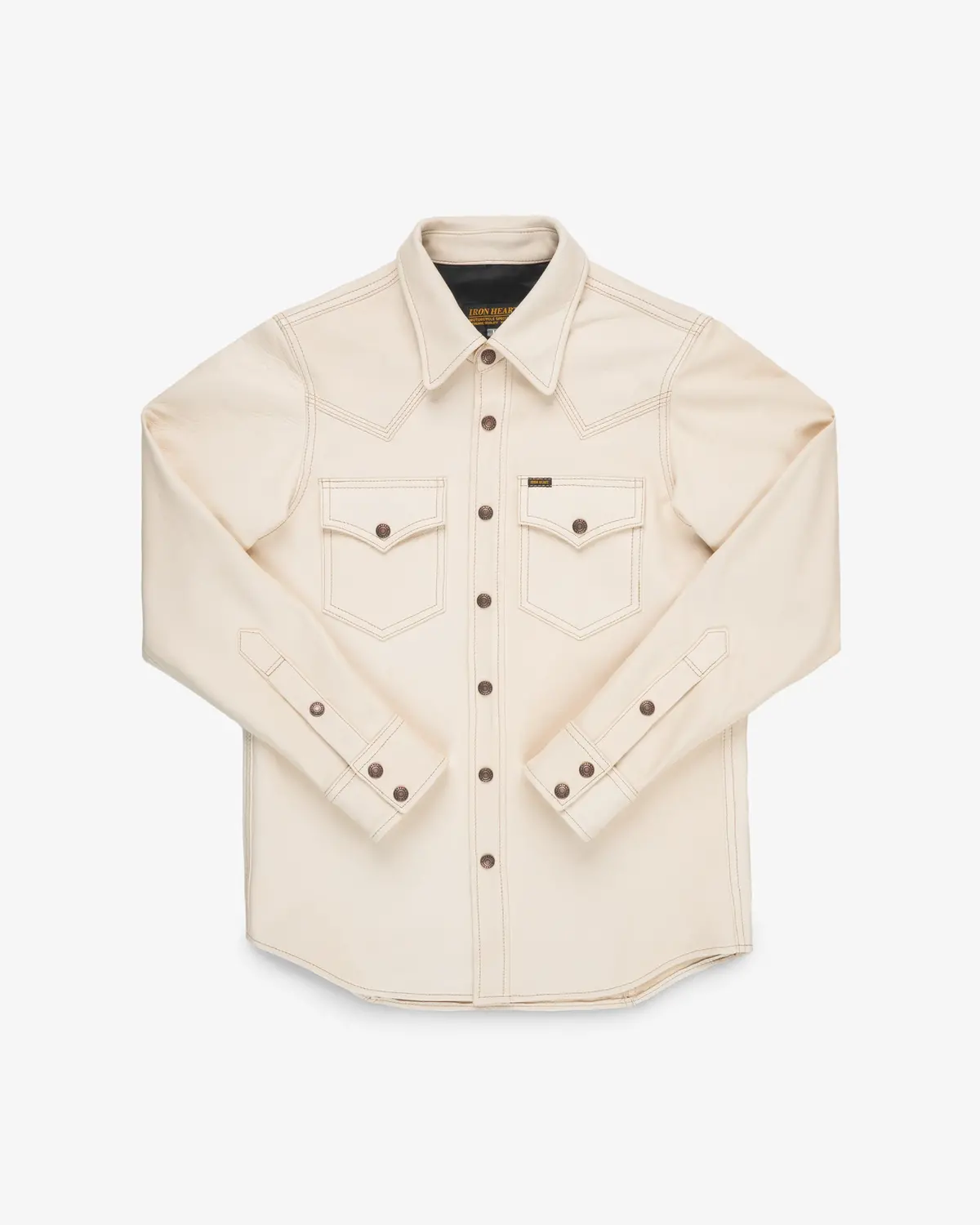 Iron Heart X Simmons Bilt Horsehide Western Shirt - The Pale Rider - Natural 1