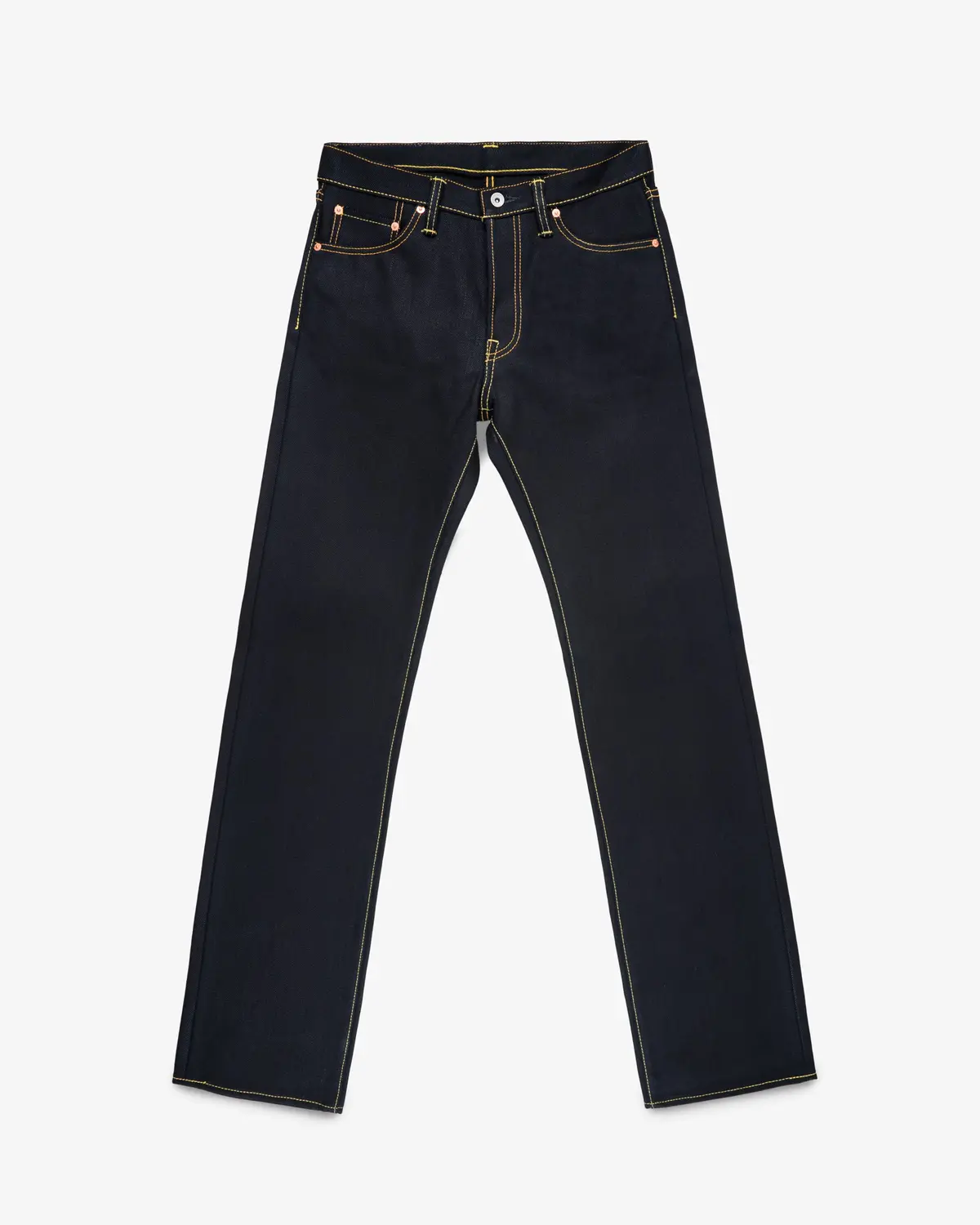 25Oz Selvedge Denim Straight Cut Jeans - Indigo/Black 1