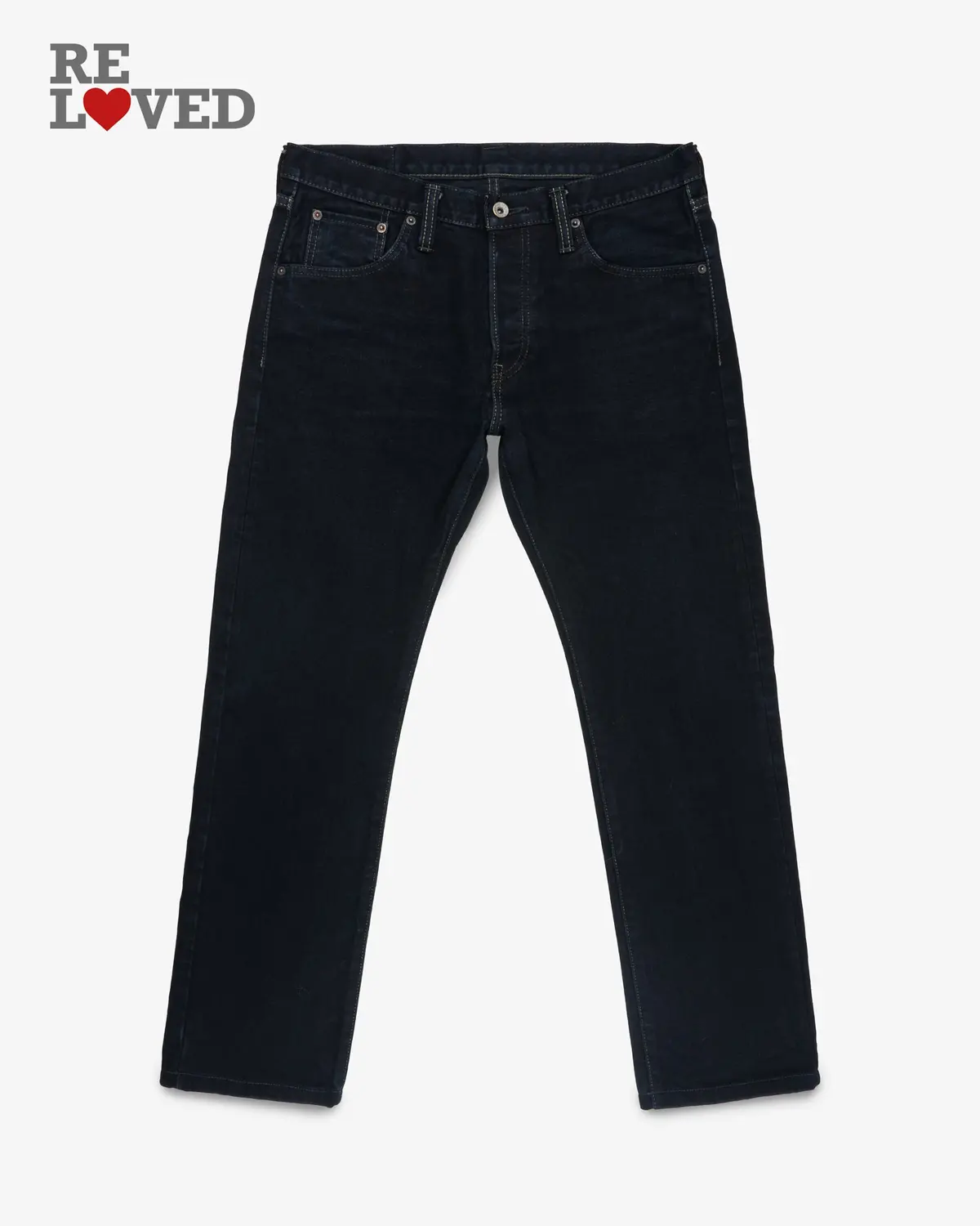 14Oz Broken Twill Selvedge Denim Slim Tapered Cut Jeans - Indigo Overdyed Black (Ih-777Sbr-14Od) Tag 34, Hemmed To 29.5" 1