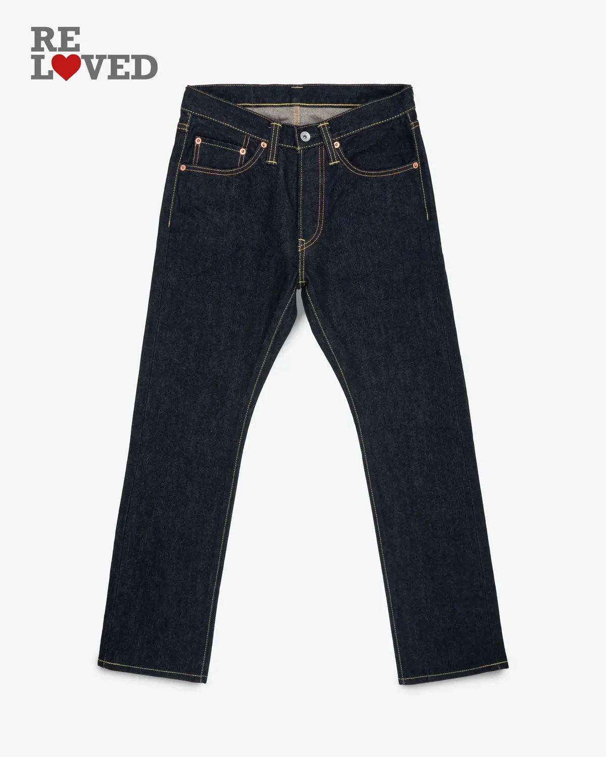 14Oz Selvedge Denim Super Slim Cut Jeans - Indigo (Ih-555S-142) Tag 30, Hemmed To 28.0'' 1