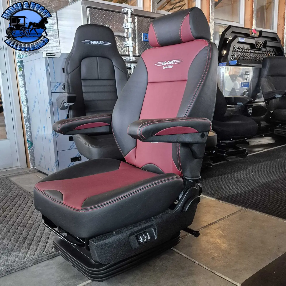 98Lr-S82mh0s16 Airchief Seat W/ Red Stiching & Black/Red Synthetic Leather/Low Ride Option 1