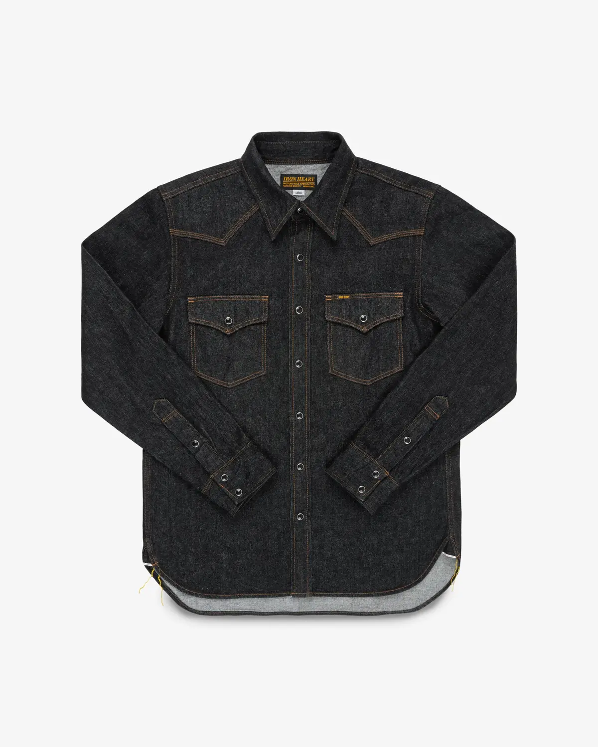 12Oz Selvedge Denim Western Shirt - Black 1
