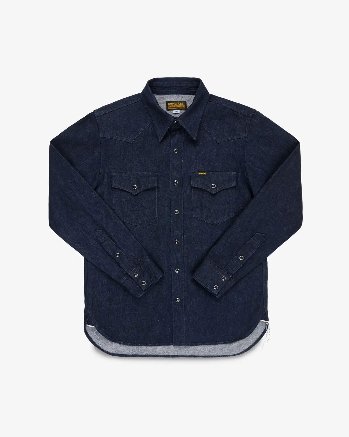 12Oz Selvedge Denim Western Shirt With Tonal Stitching - Indigo 1