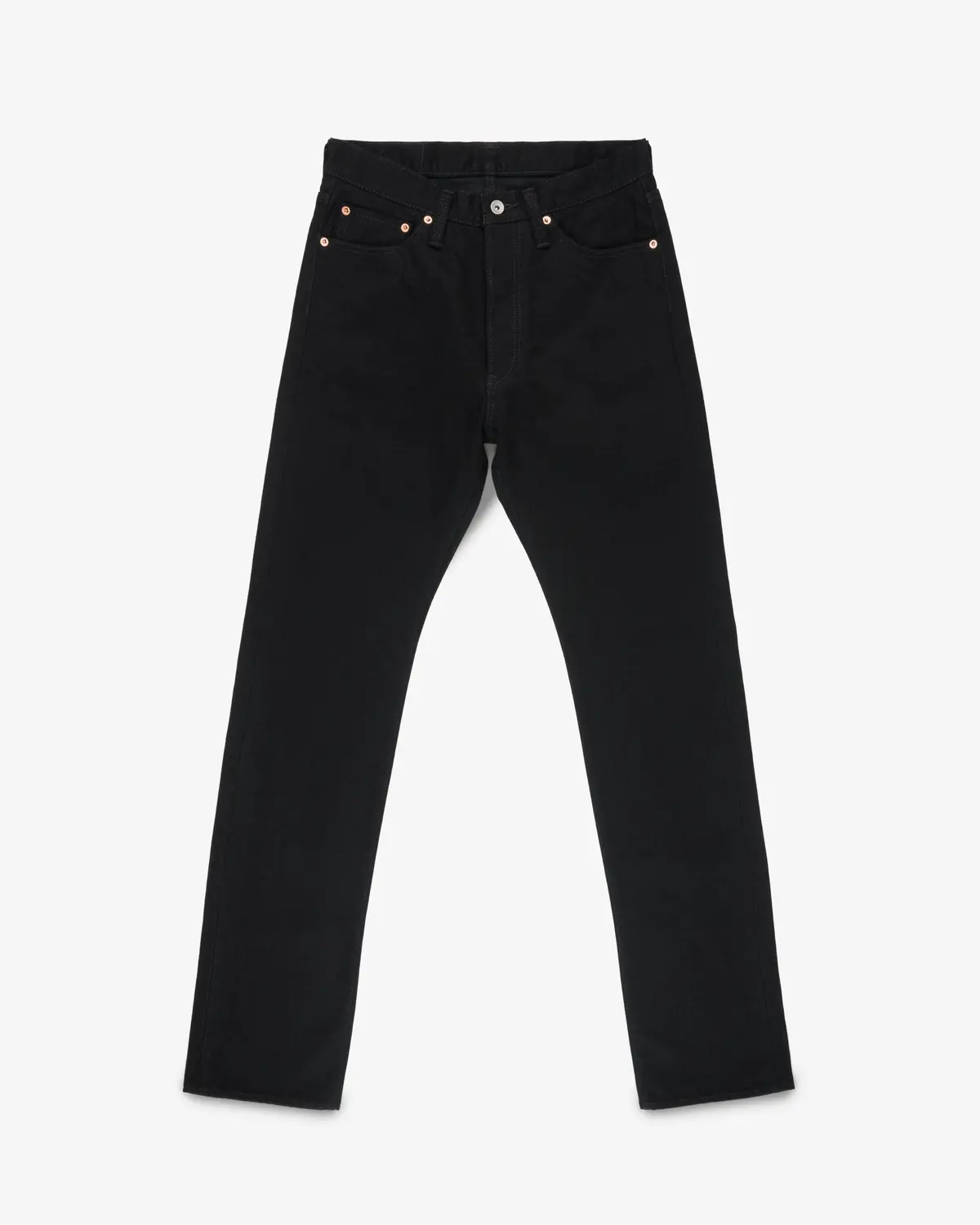 14Oz Selvedge Denim Relaxed Tapered Cut Jeans - Black/Black 1