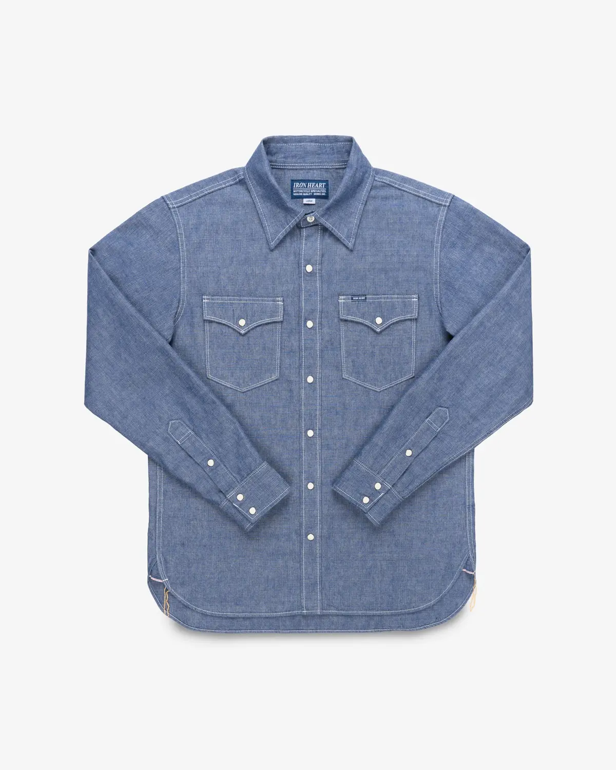 10Oz Selvedge Chambray Single Yoke Western Shirt - Blue 1
