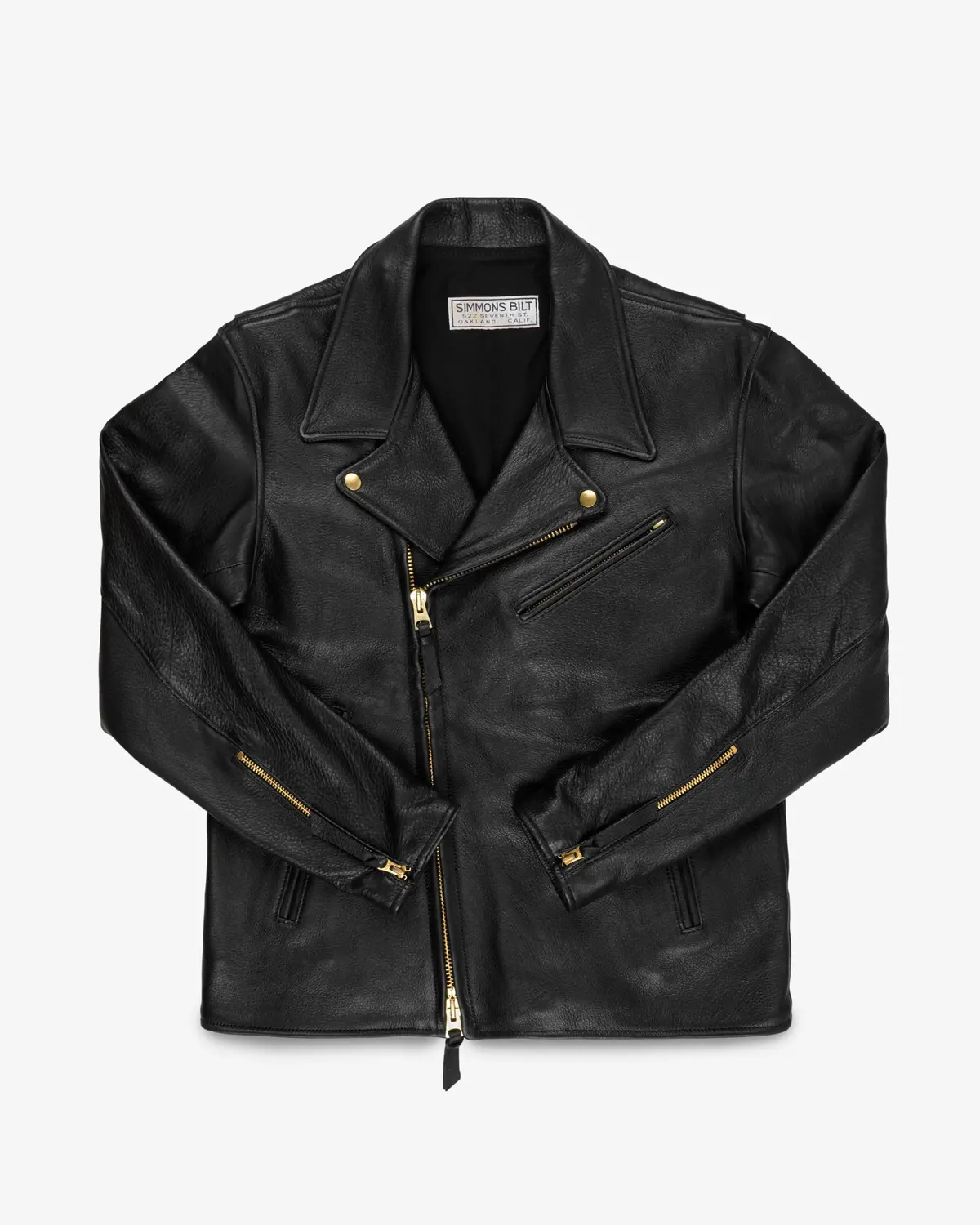 Iron Heart X Simmons Bilt Deerskin Pacific Rider's Jacket - Black 1