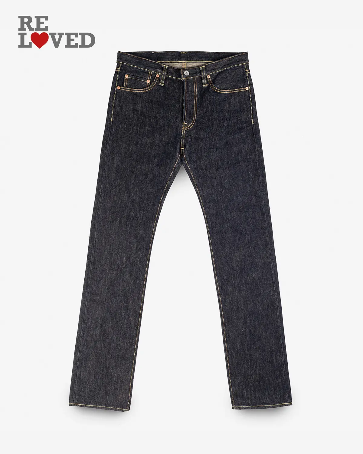 21Oz Selvedge Denim Slim Straight Cut Jeans - Indigo (Ih-666S-21) Tag 30, Hemmed To 28.0" 1