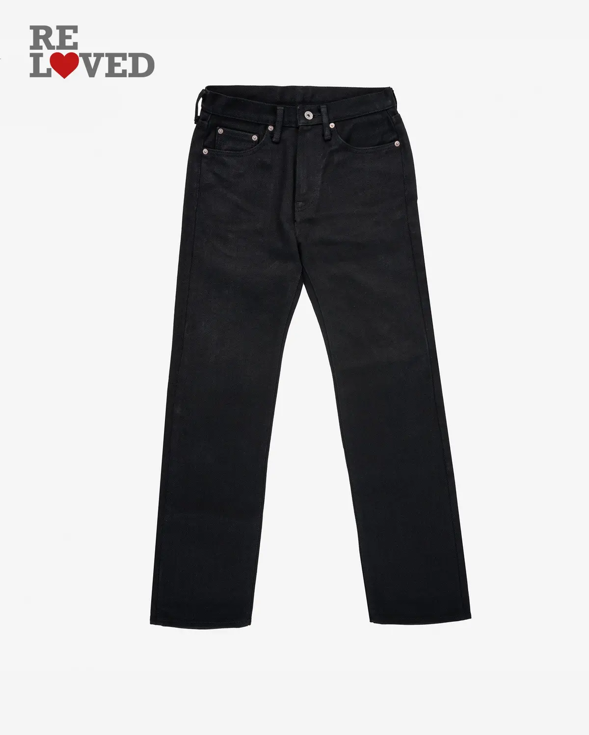 21Oz Selvedge Denim Straight Cut - Superblack Non-Fade (Ih-634S-Sb) Tag 29, Hemmed To 30.2" 1
