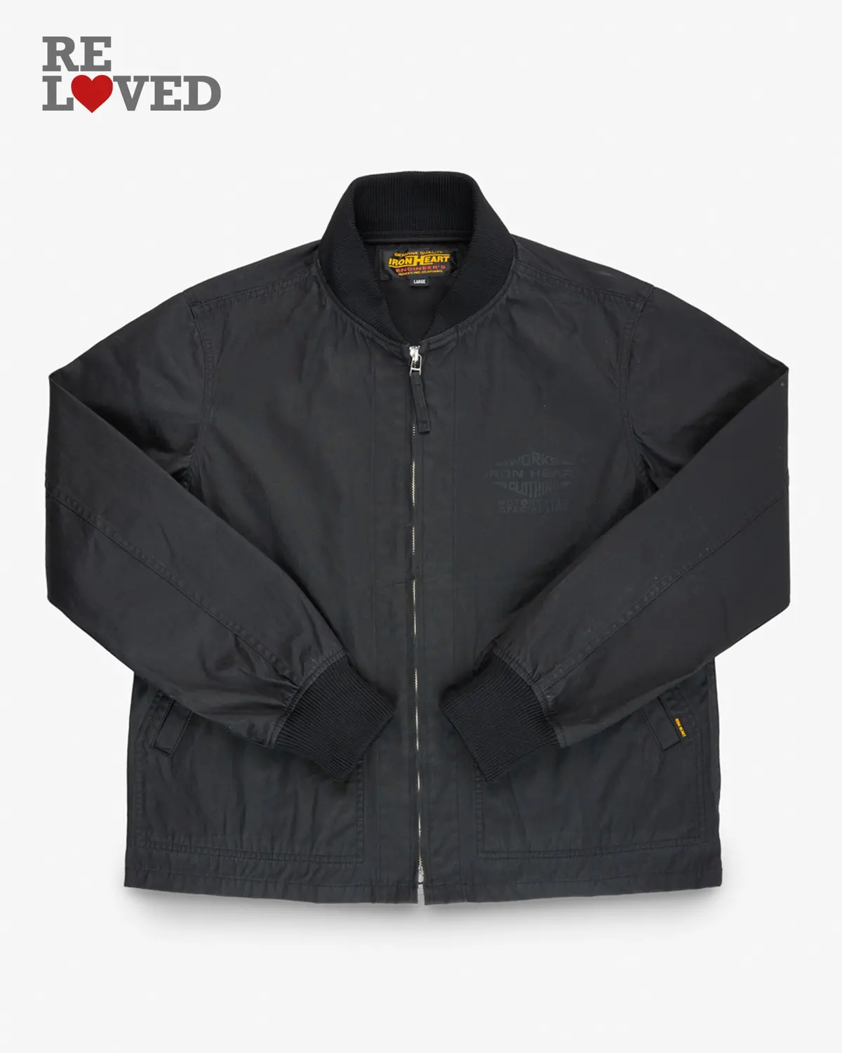 7Oz Rubber Wax Coated Windbreaker - Black (Ihj-145-Blk) Tag Large 1