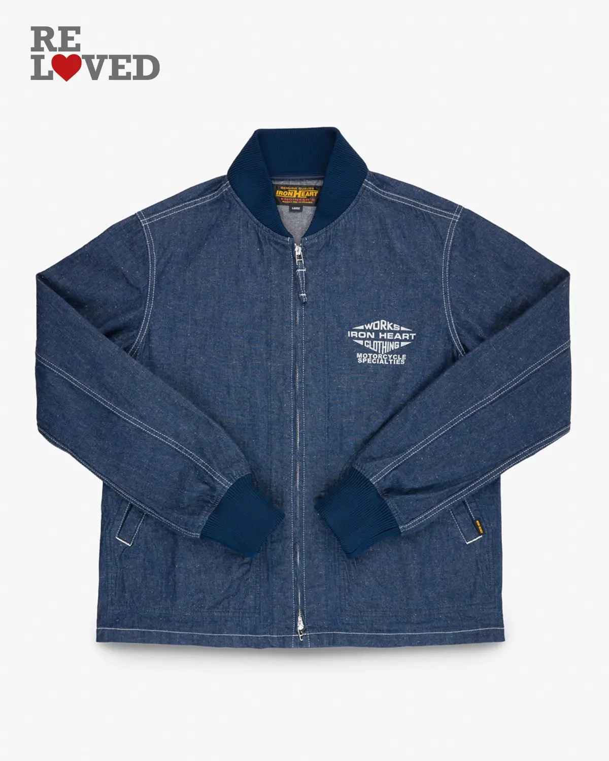 10Oz Nep Denim Windbreaker - Indigo (Ihj-146-Ind) Tag Large 1