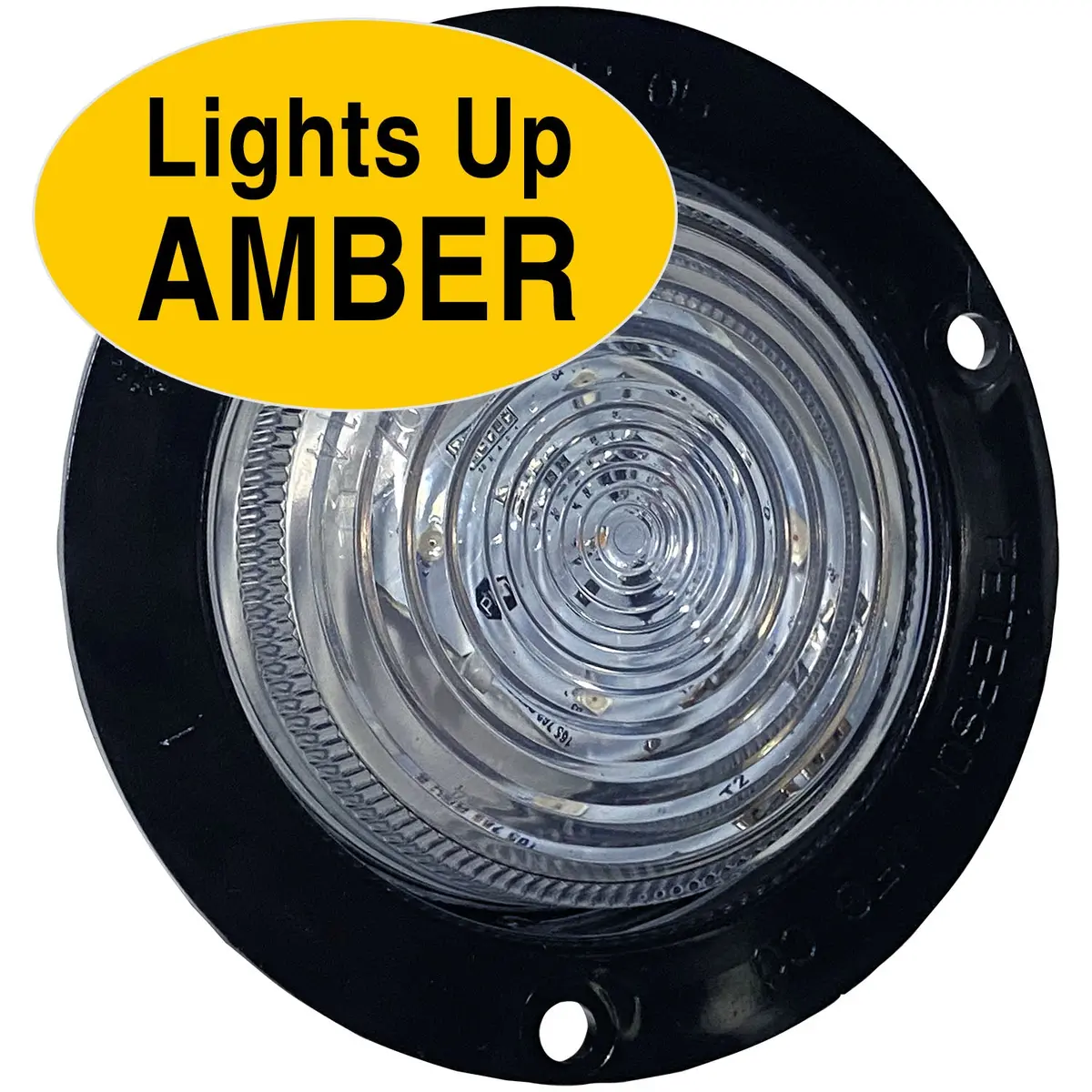 M207fca Pc-Rated 2 1/2 Inch Clearance & Side Marker Light; Amber/Clear Lens With Flange 1