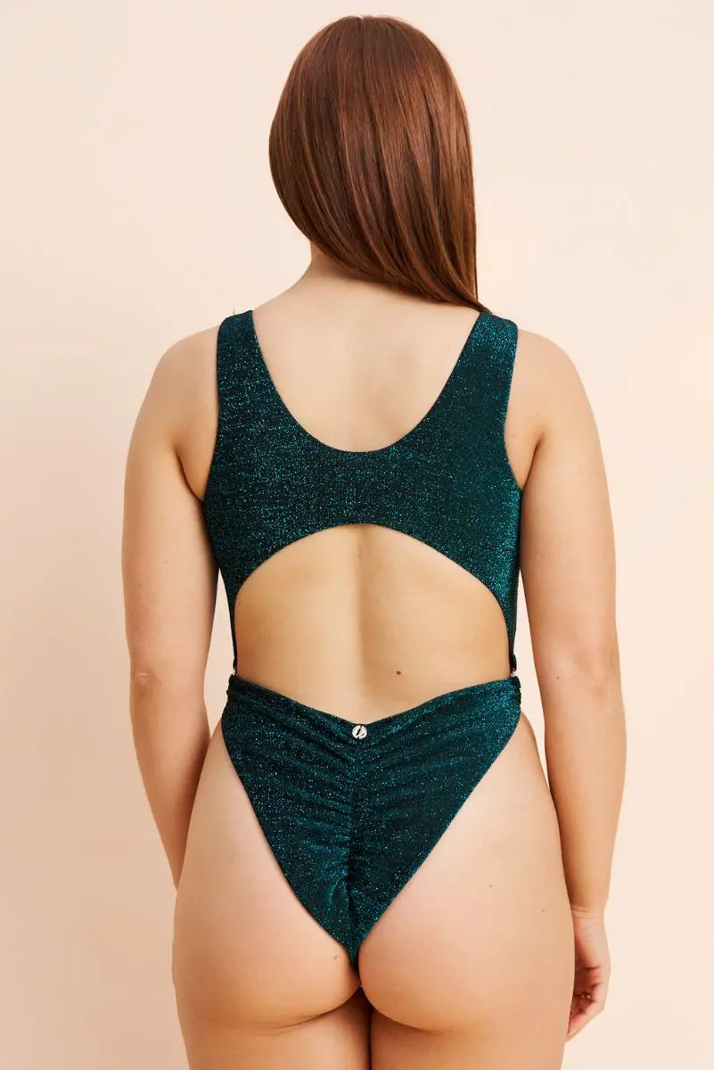 Lunalae Kenzie High Cut Bodysuit - Ocean Shimmer 2