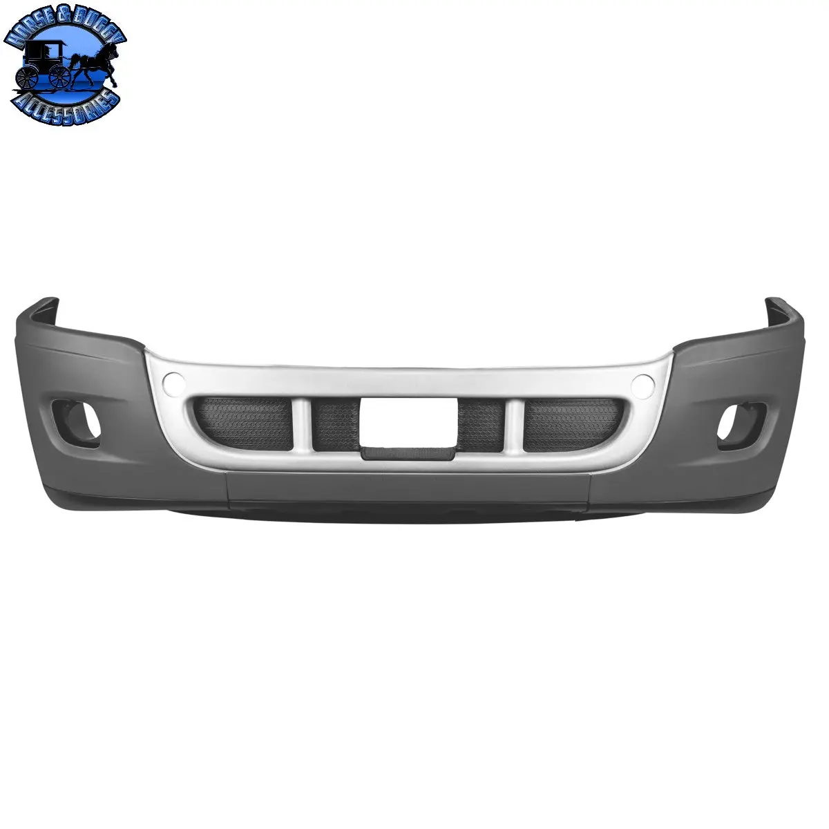 Complete 3-Piece Front Bumper Set With Chrome Trim For 2008-2017 Freightliner Cascadia (Choose Fog Light Cutout) 1
