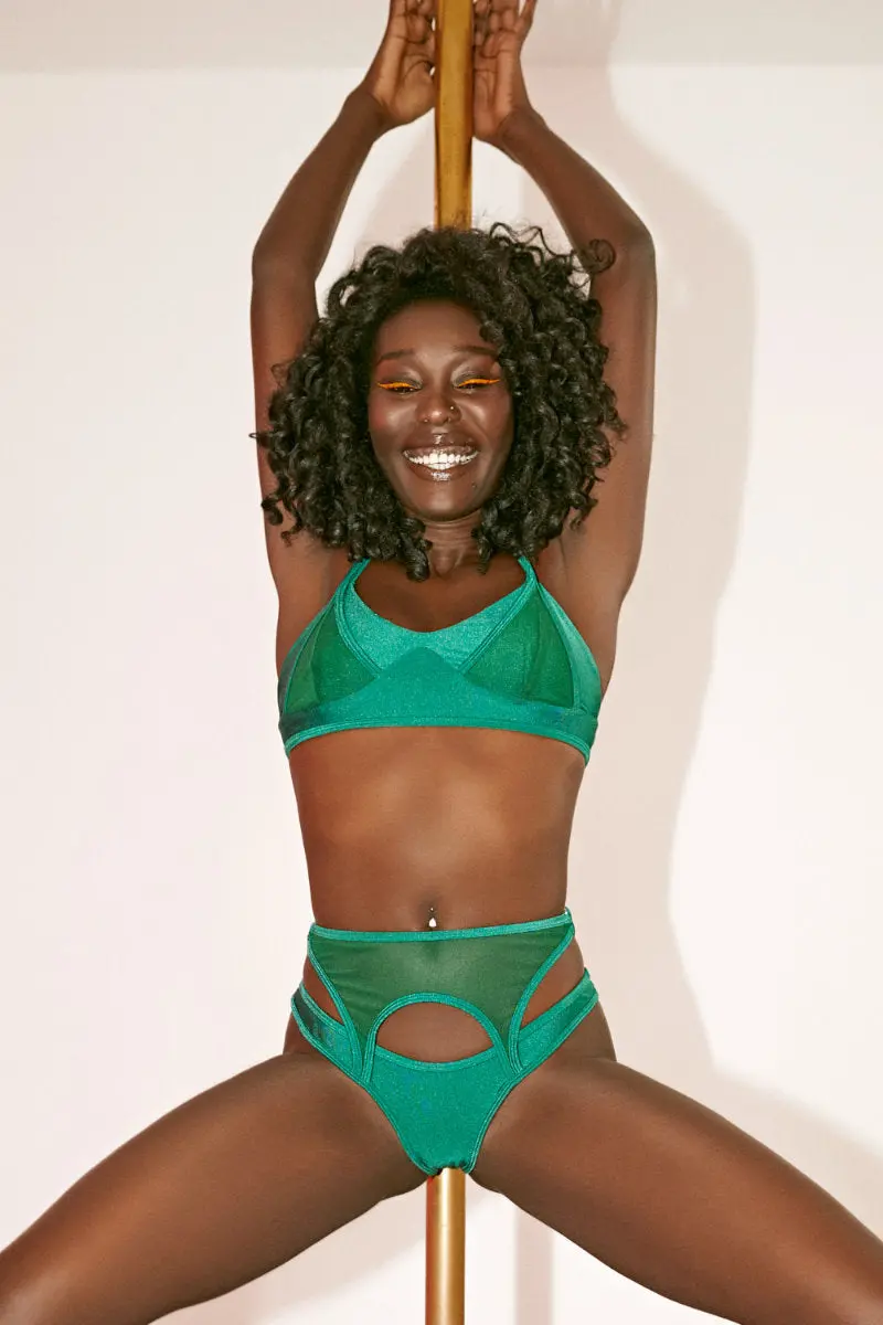 Cxix Classique Triangle Bralette - Emerald 1