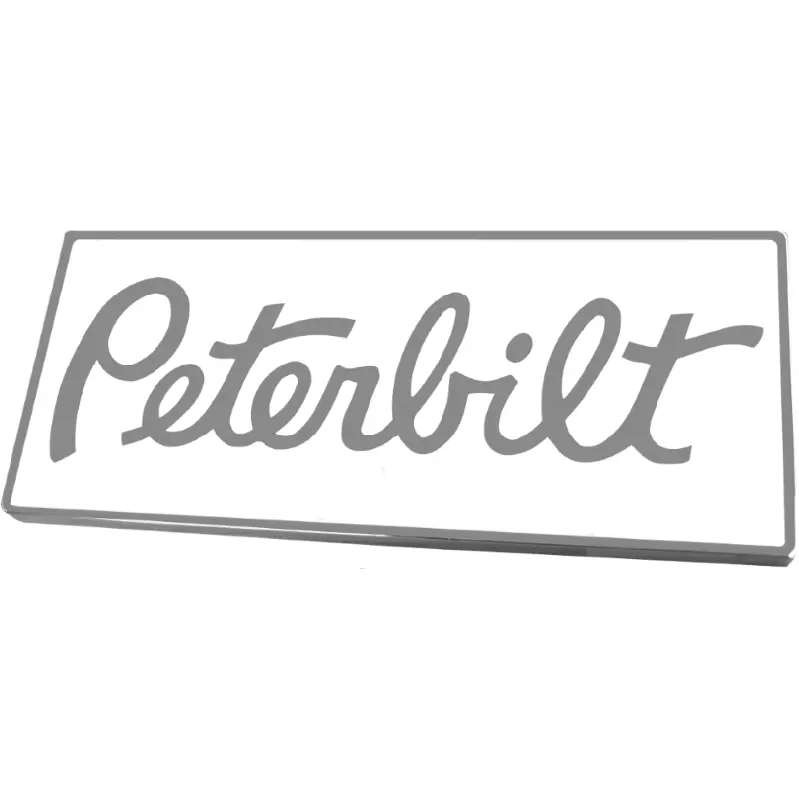 Peterbilt White Rectangular Emblem 108 1