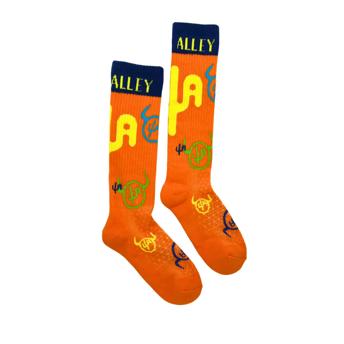 Cactus Alley-Moo Cactus Orange Performance Boot Socks 1