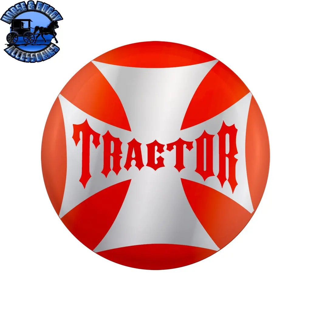 Up-23222-2O "Tractor" Maltese Cross Air Valve Knob Candy Color Sticker - Cadmium Orange 1
