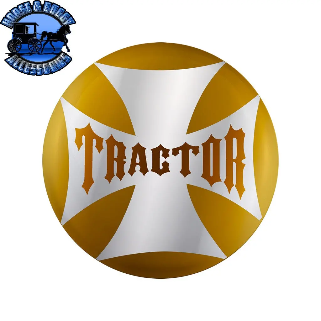 Up-23222-2Y "Tractor" Maltese Cross Air Valve Knob Candy Color Sticker - Electric Yellow 1