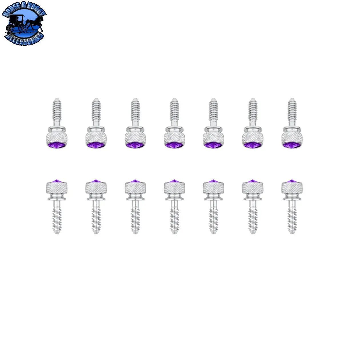 Up-23805 1/4"-20 Knurled Head Dash Screw For Peterbilt - Purple Crystal (14-Pack) 1