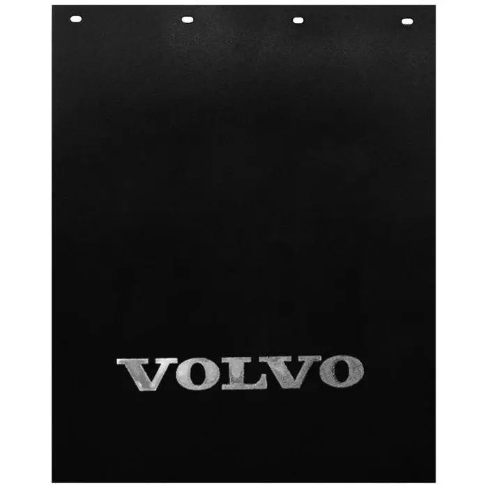Mud-382430-150 3/8'' Black Rubber Mudflap W/ Silver Volvo Logo (24" X 30") 1